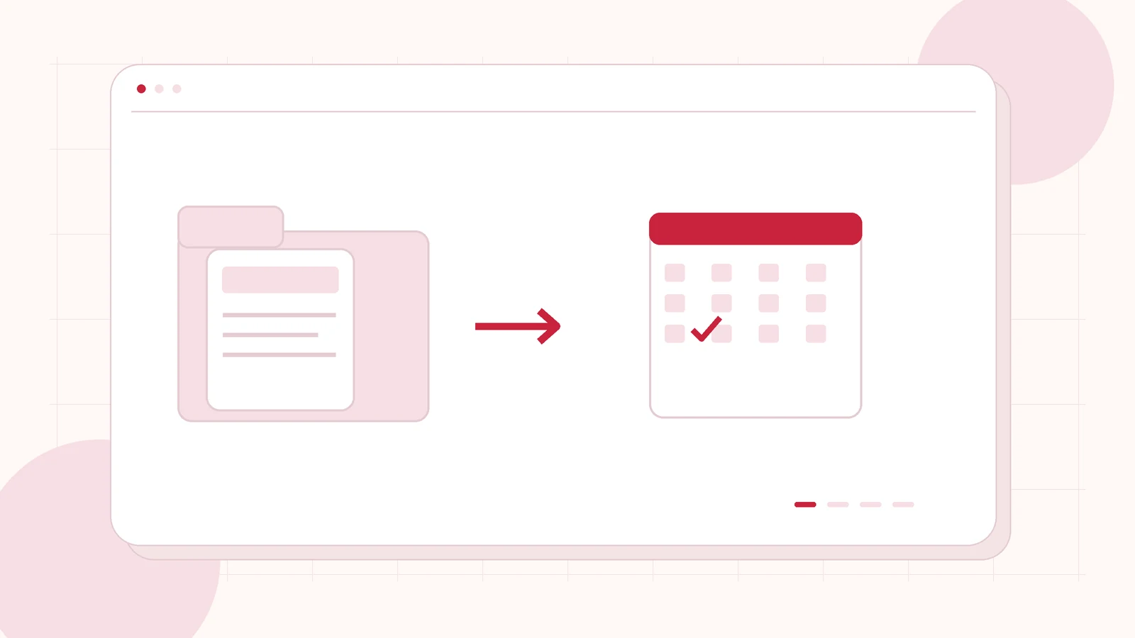 Editorial illustration of organised client folders, a calendar and a review checklist