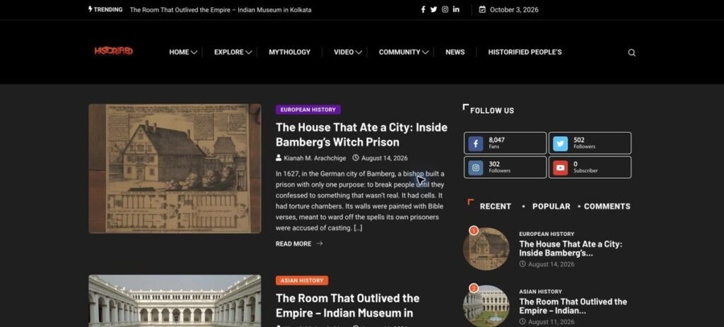 Historified website preview