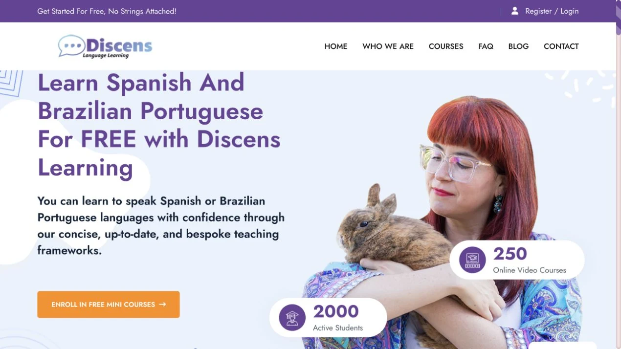 Discens Learning website screenshot