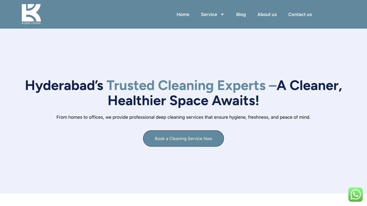 Kleenliv website screenshot