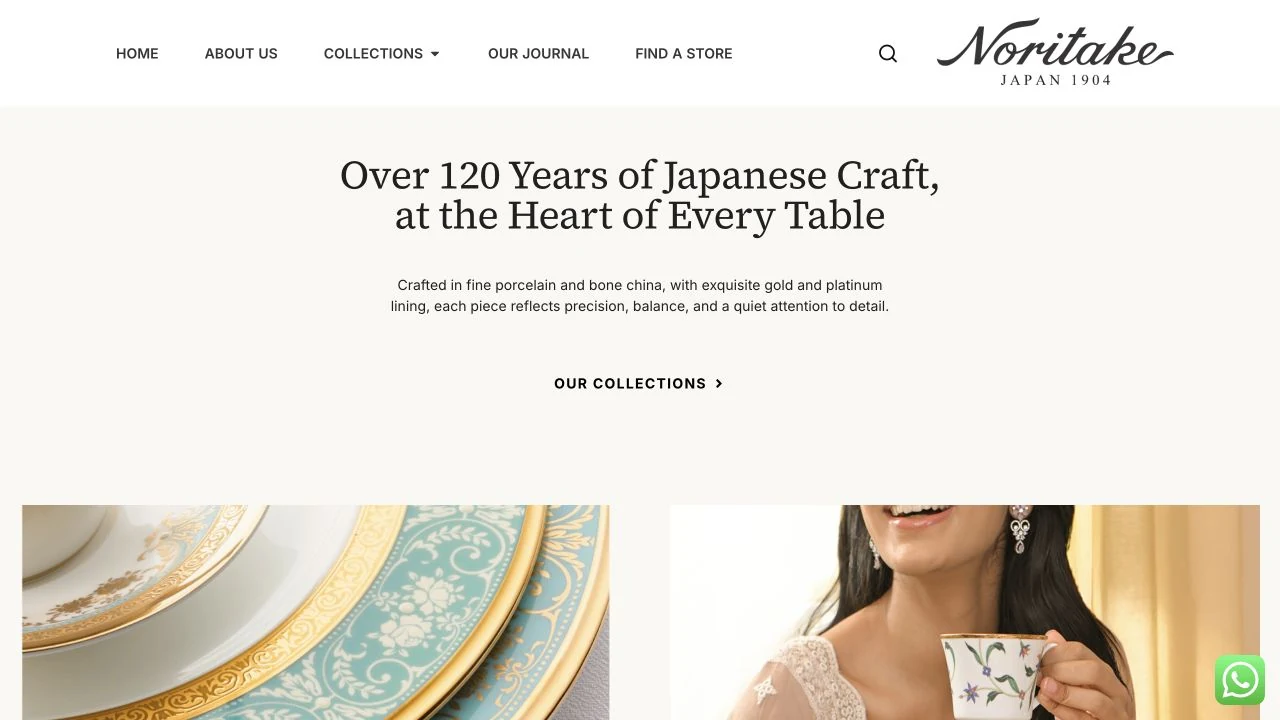 Noritake website screenshot